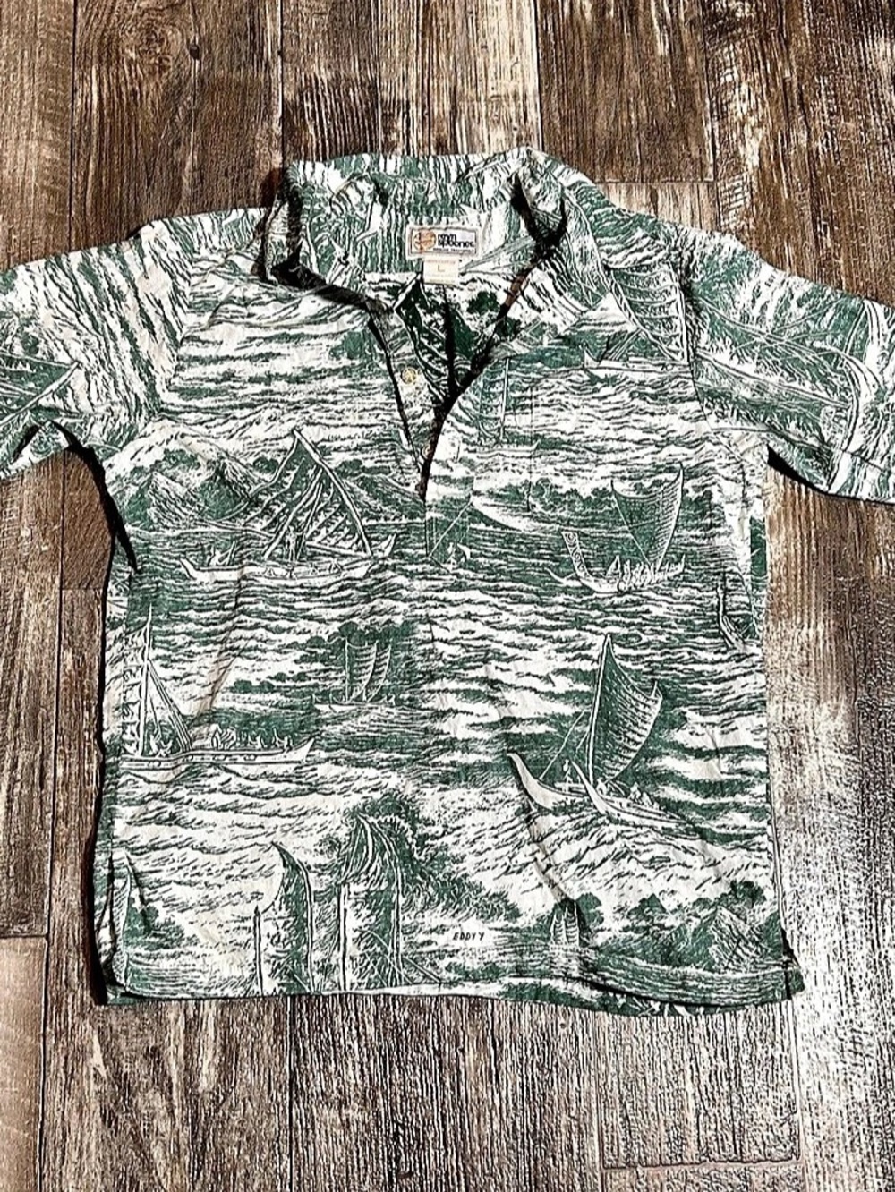 Vintage boys Reyn Spooner Hawaiian Print Cotton Shirt Size Large